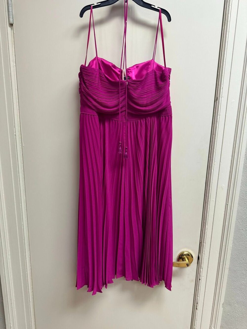 Size 16 NWT Alex Marie Fuchsia Pleated Dress - Picture 2 of 6